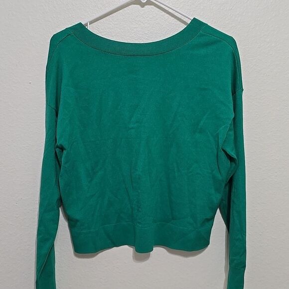 Express Green V-Neck Women's Sweater Xs - Picture 4 of 8